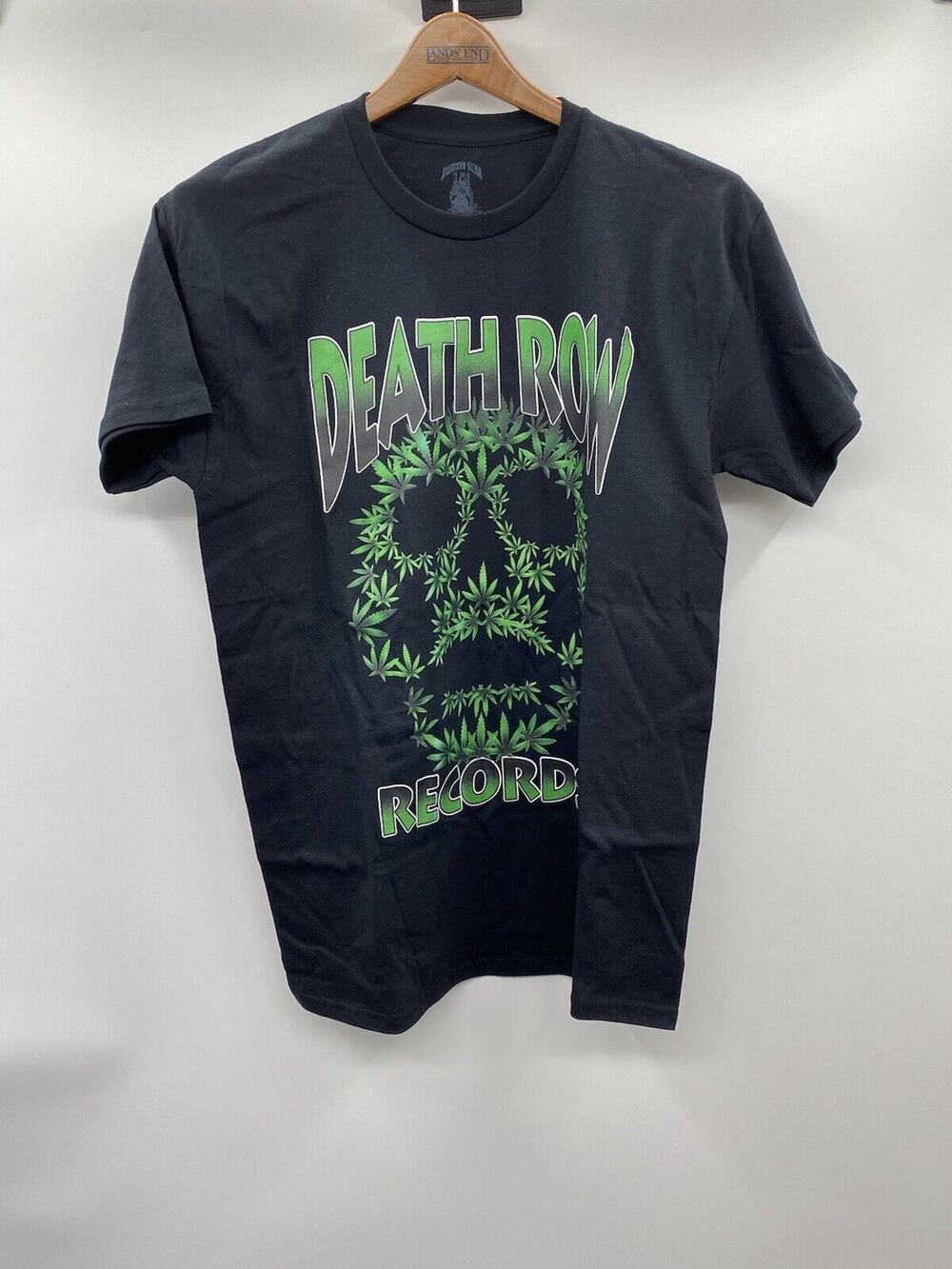 Death Row Records Skeleton Black Green Marijuana Leaf T-Shirt Mens Medium